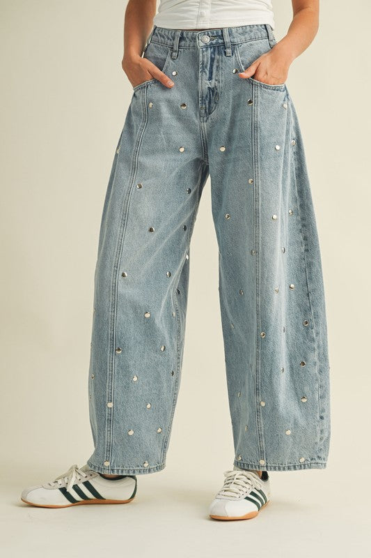 Barrel stud denim