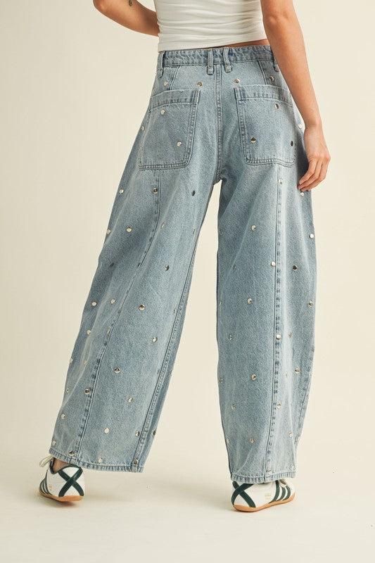 Barrel stud denim