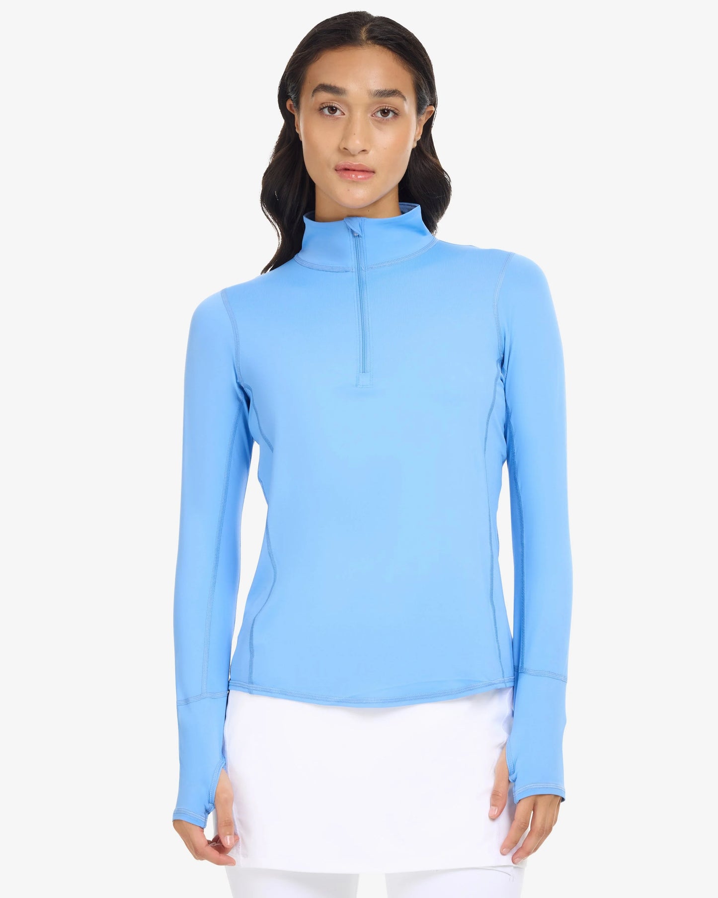 INDIGO WOMEN'S MOCK ZIP TOP RELAXED