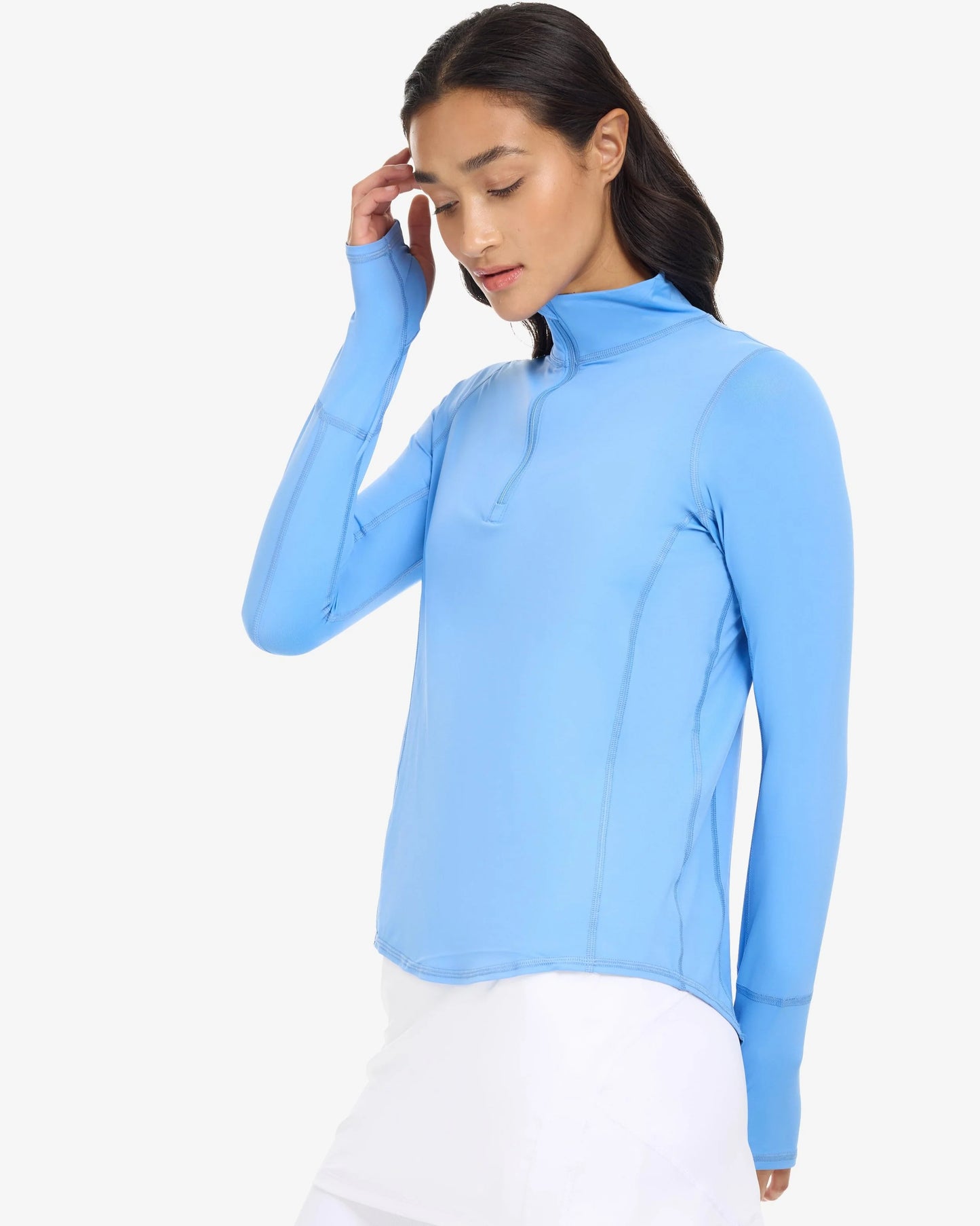 INDIGO WOMEN'S MOCK ZIP TOP RELAXED