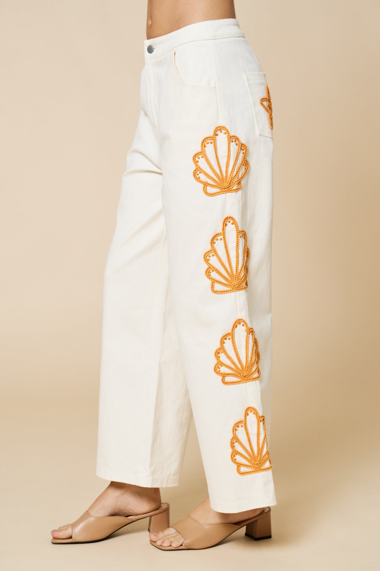 Embroidered Shell Pants