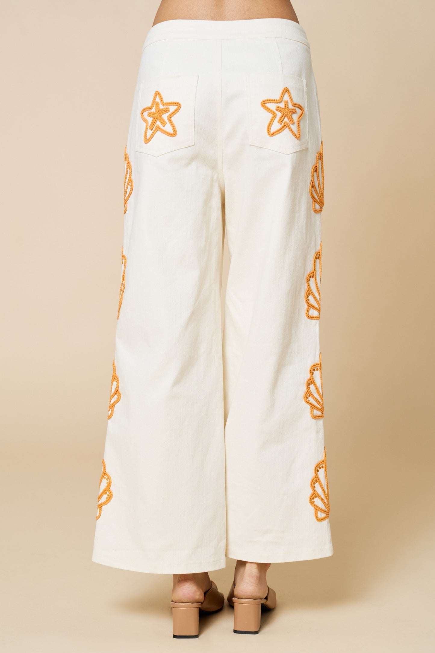 Embroidered Shell Pants