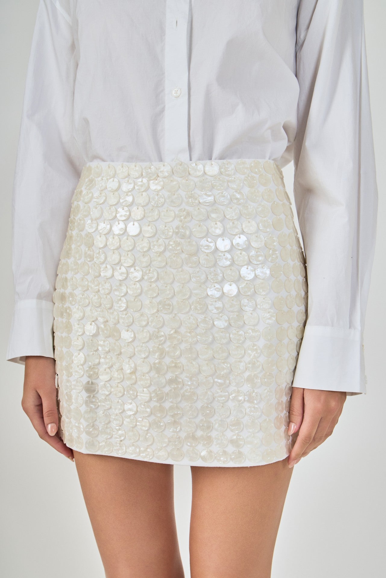Mother of pearl mini skirt
