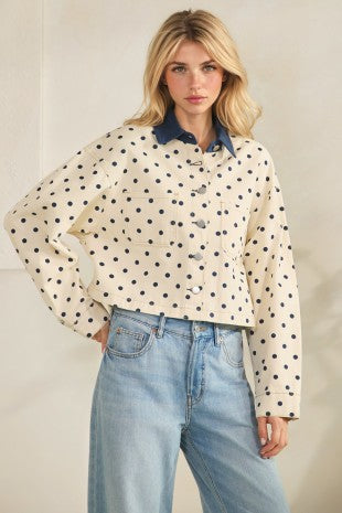 Polka Dot Contrast Jacket