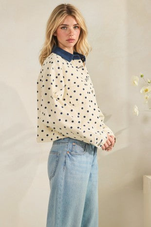 Polka Dot Contrast Jacket