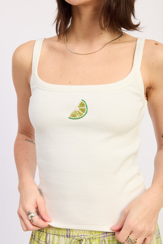 Lime beaded top