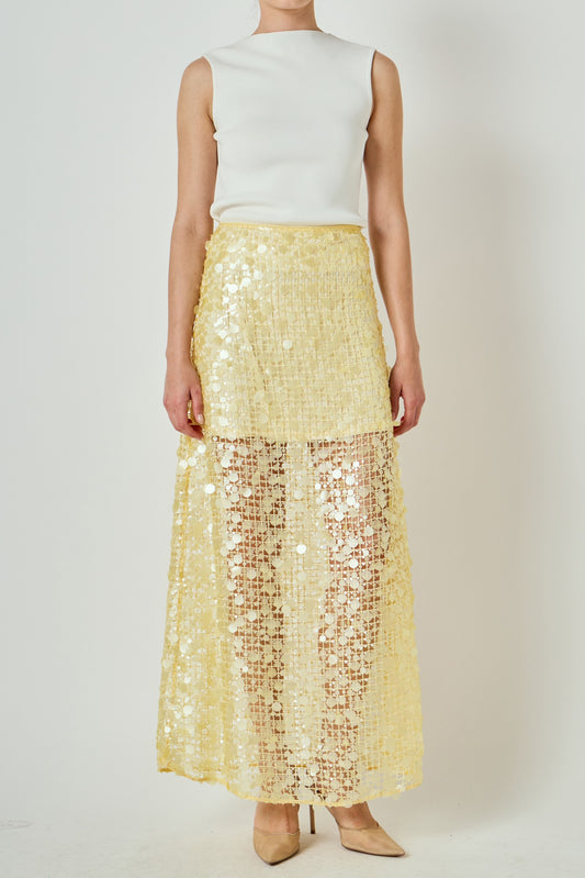Lemon Sequined Skirt
