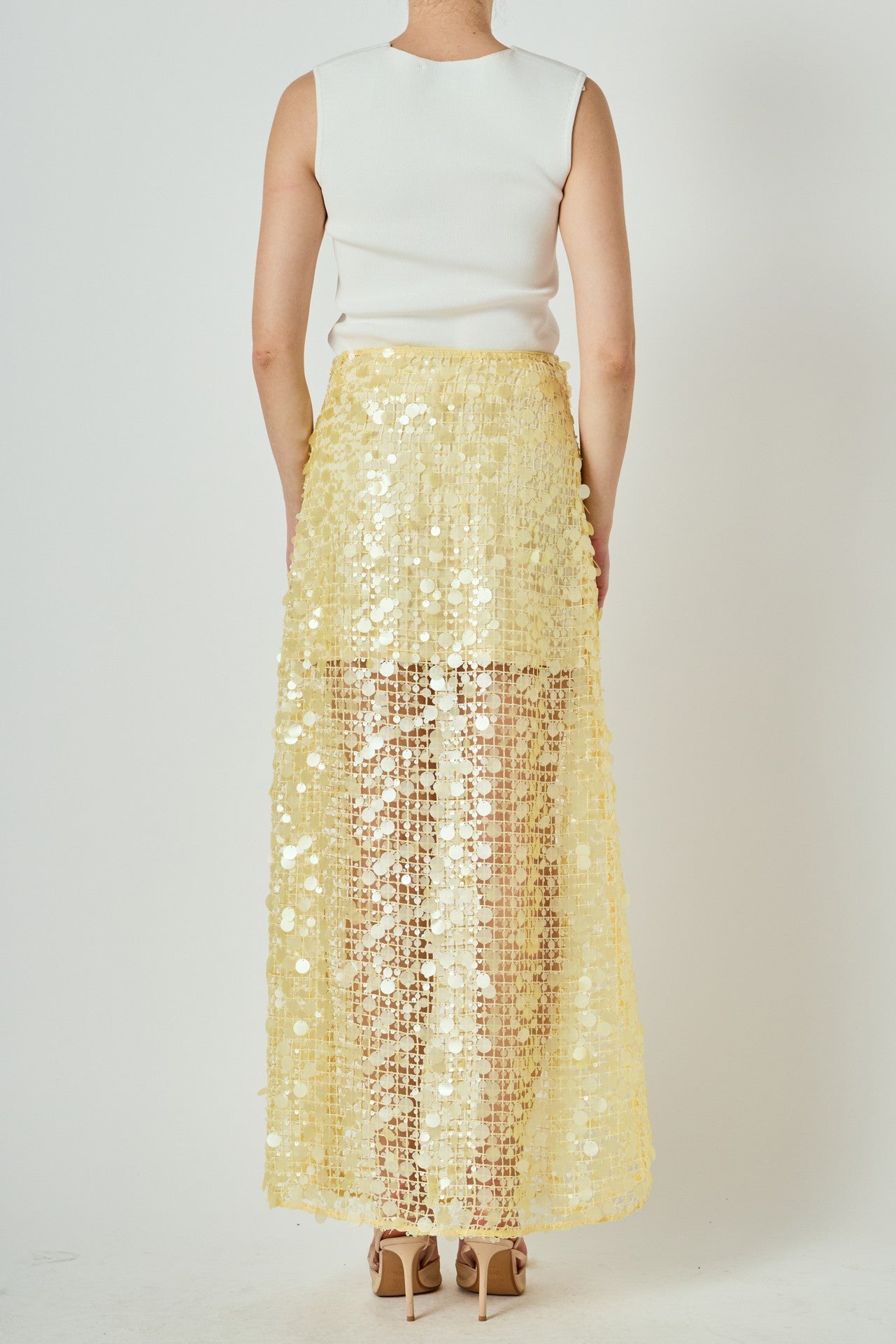 Lemon Sequined Skirt