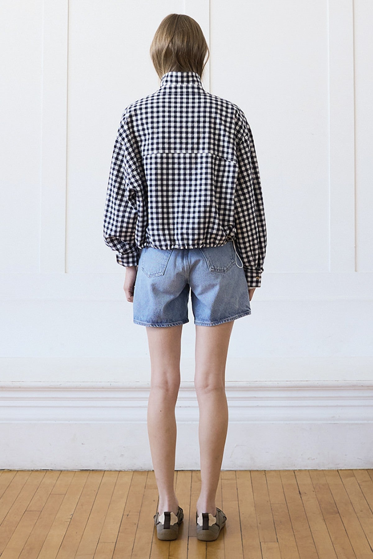 Gingham zip jacket