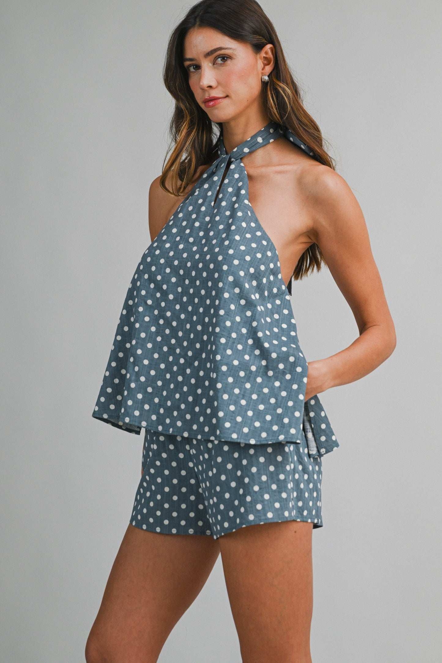 Polka Dot Halter Neck Set
