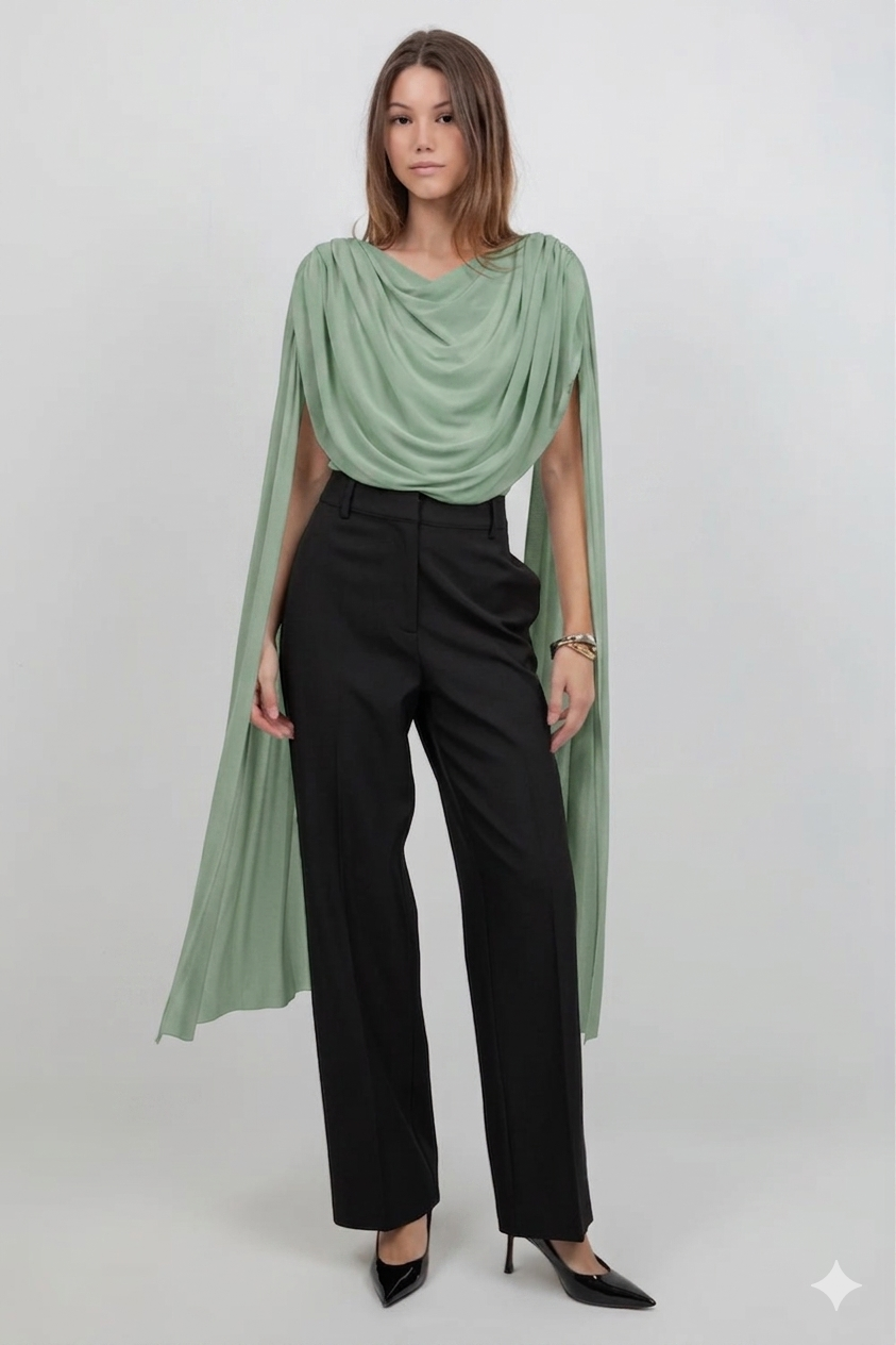 Mesh Drape Bodysuit