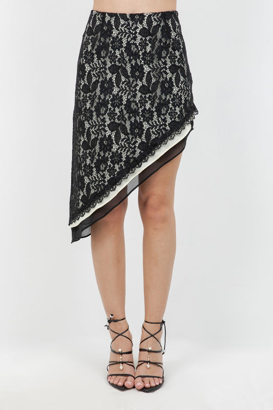 Lace Asymmetrical Skirt