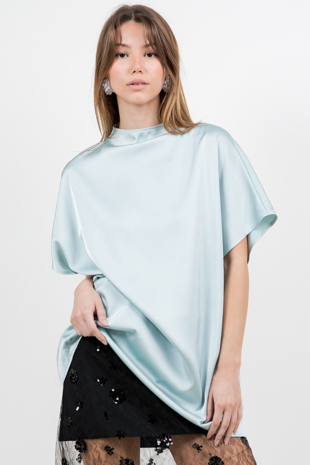 Cowl Neck Satin Blouse