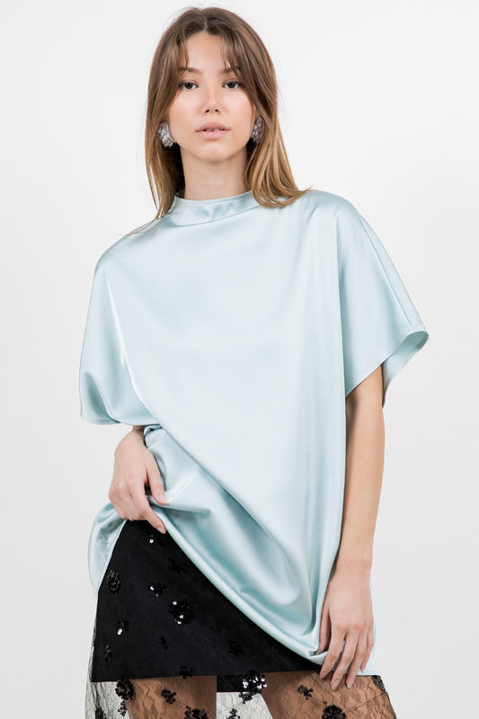 Cowl Neck Satin Blouse