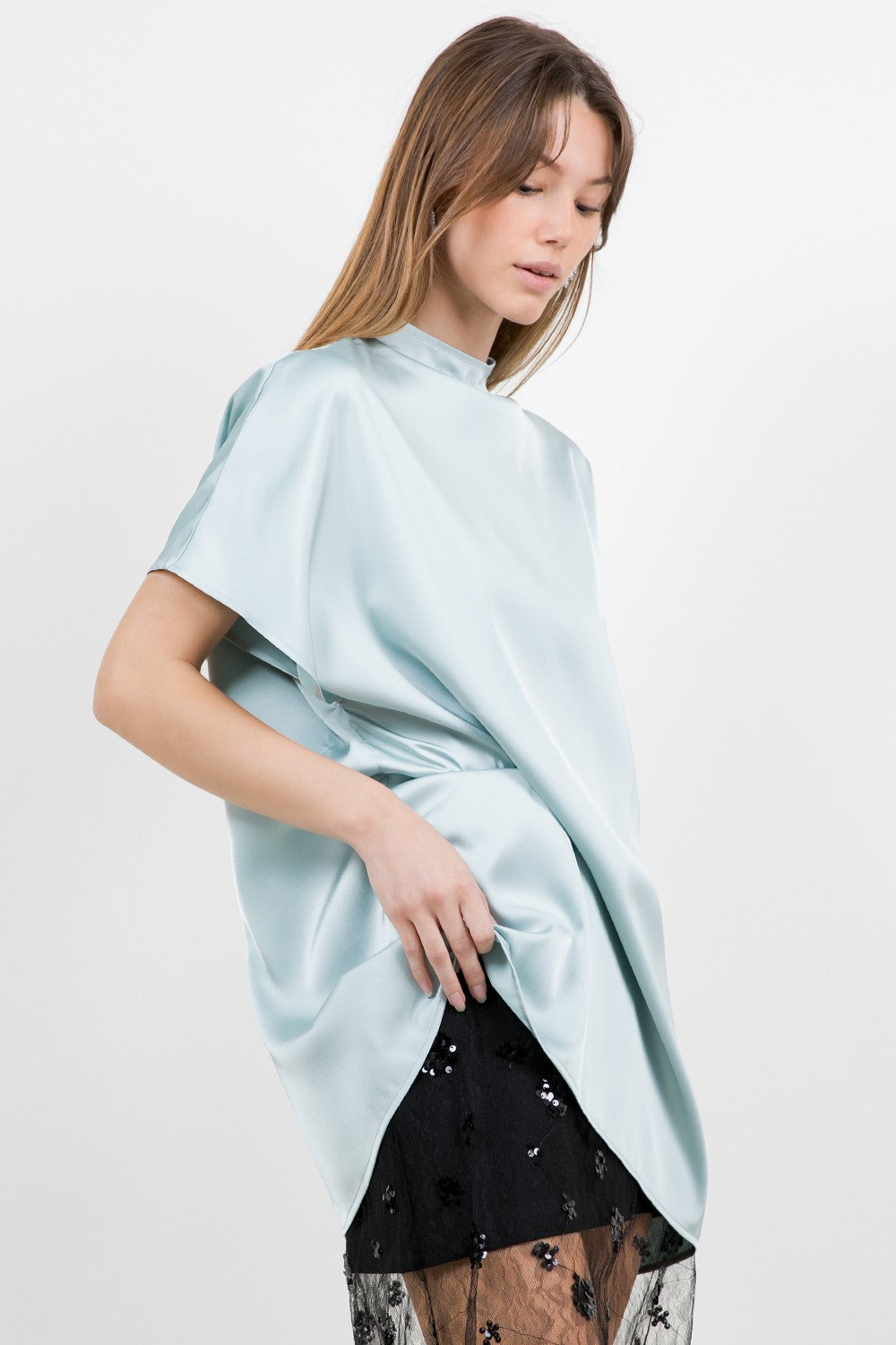 Cowl Neck Satin Blouse