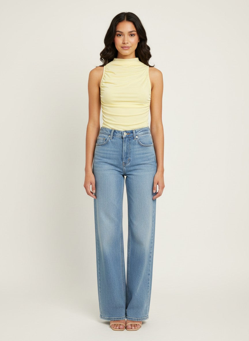 Ruched Mesh Tank Top