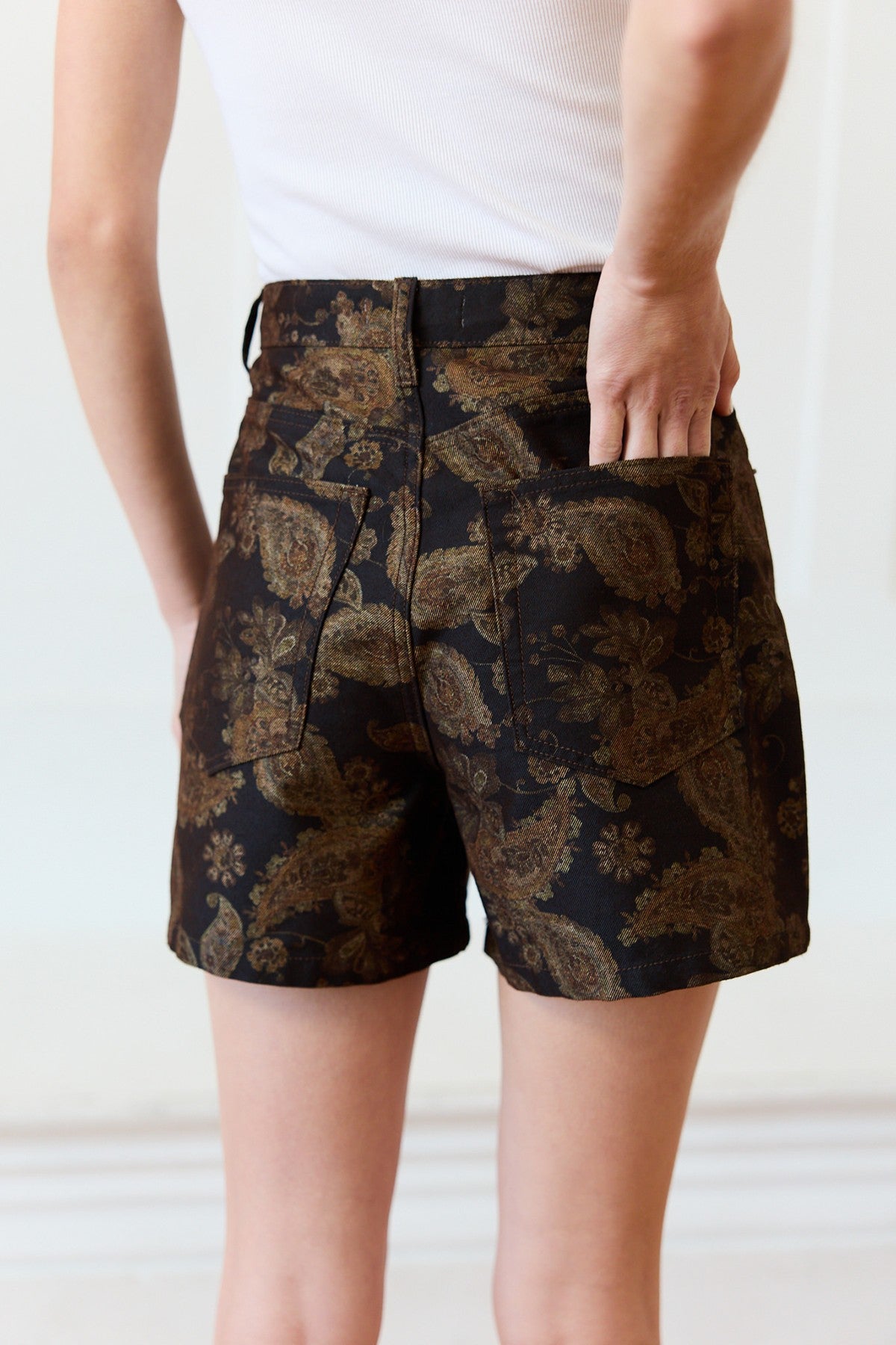 Vintage Floral Denim Shorts