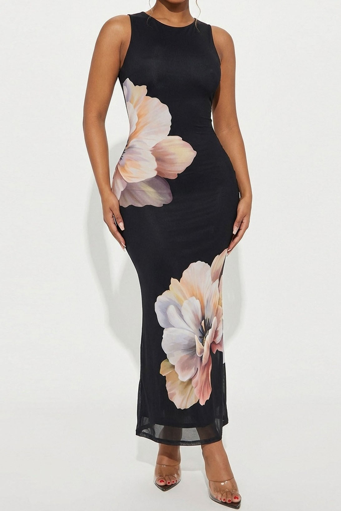 Flower Print Midi Dress
