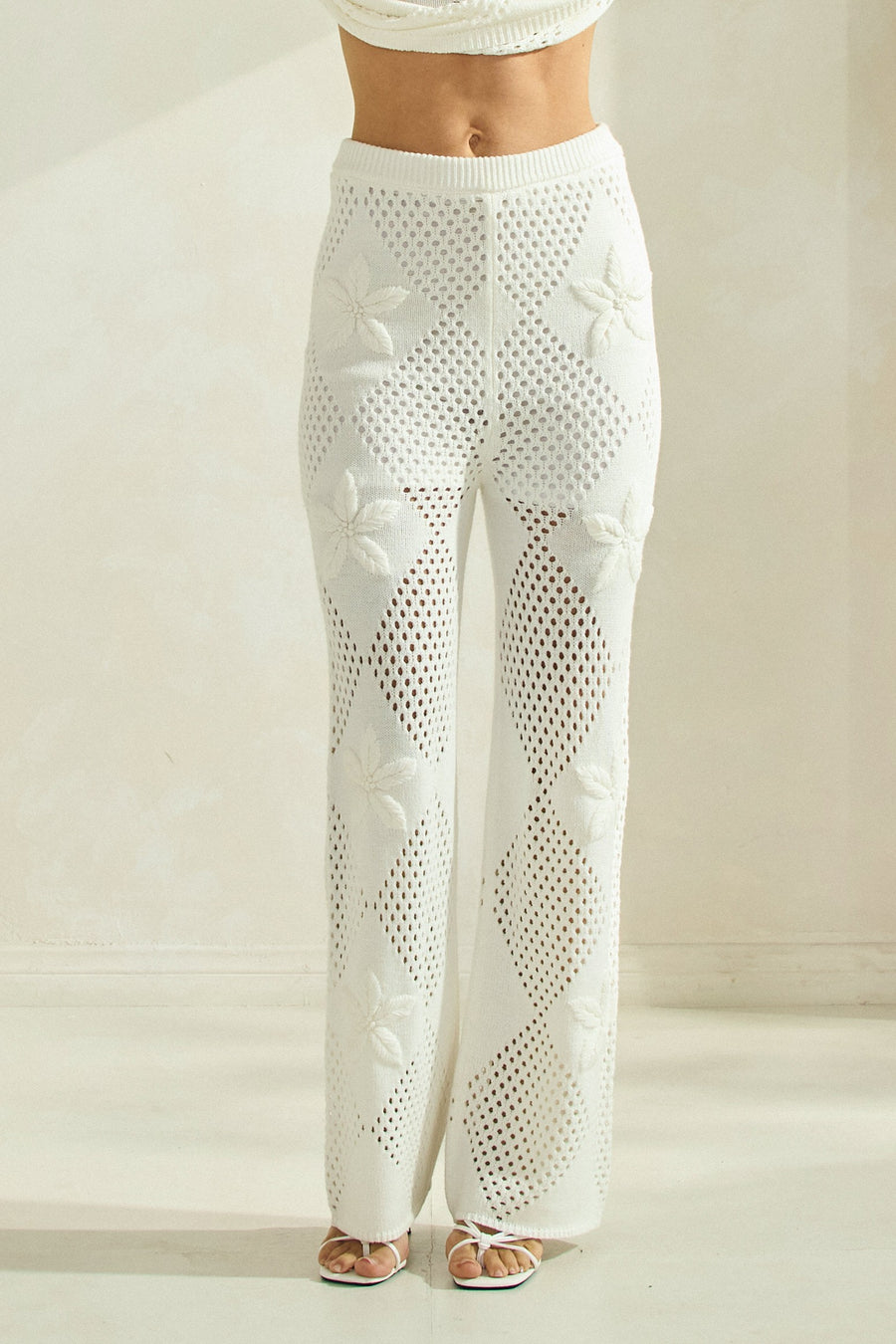 Flower Embroidered Pants