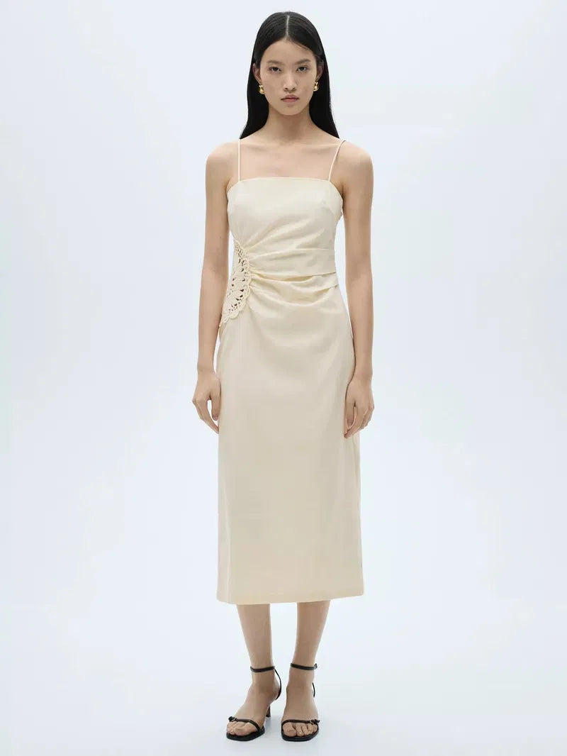 Side Crochet Medallion Midi Dress