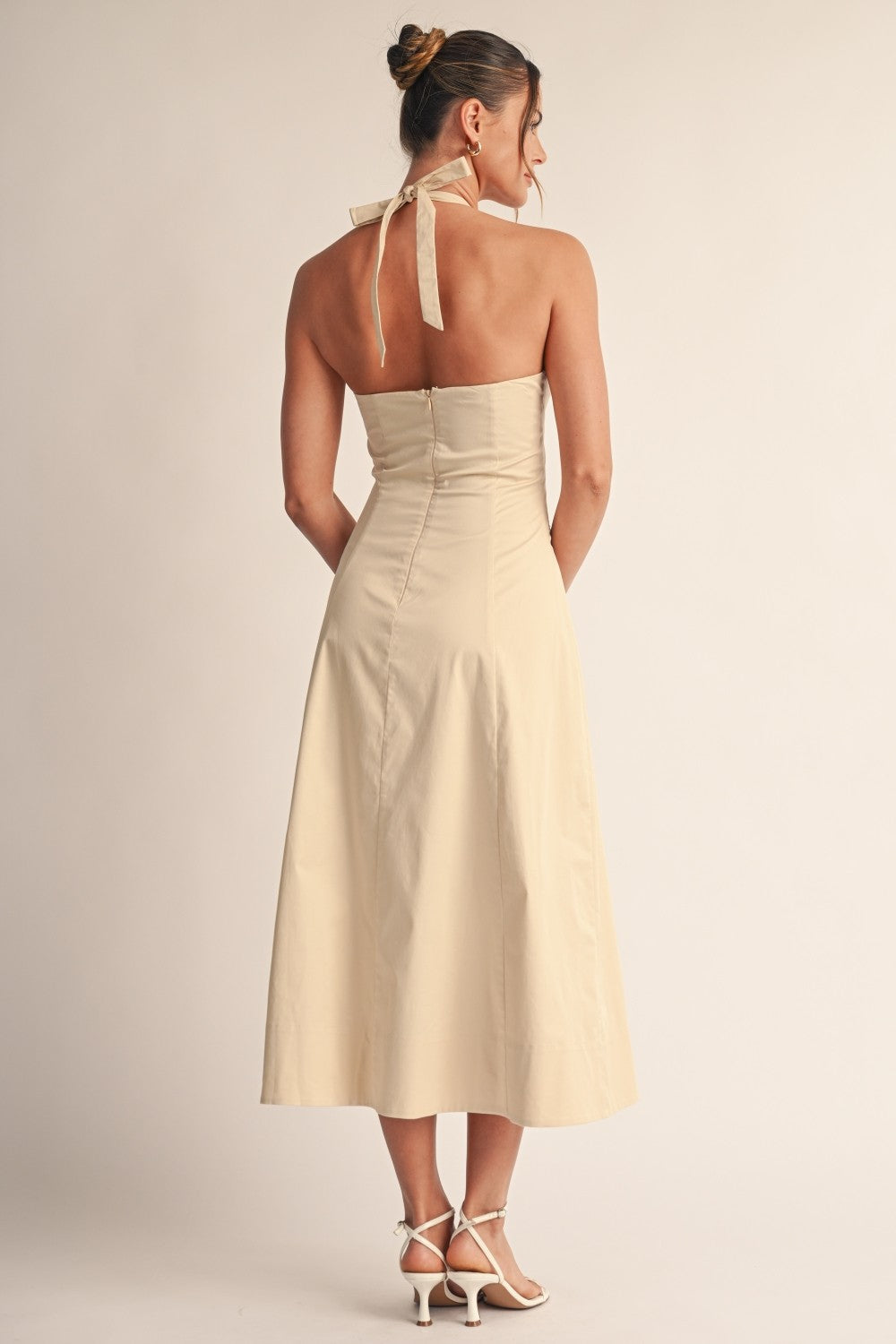 Buckle Detail Midi Dress