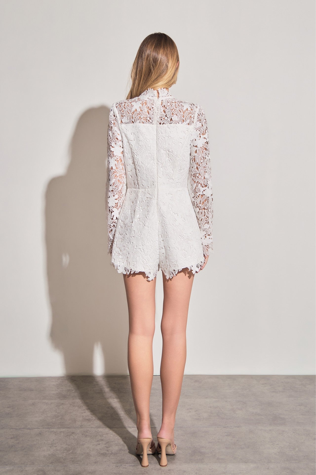 High Neck Lace Romper