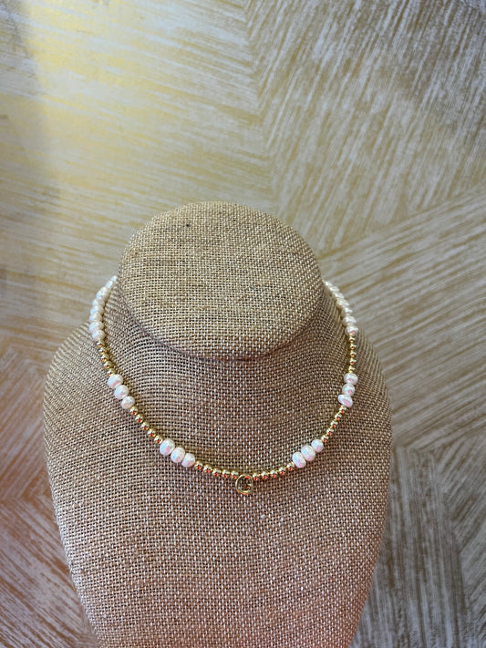 Pearl Initials Neckalce