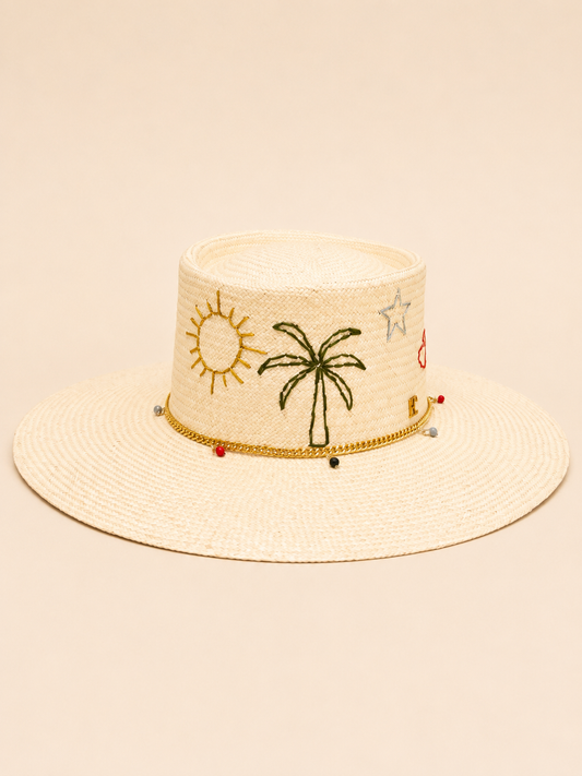 Embroidered Beach Hat