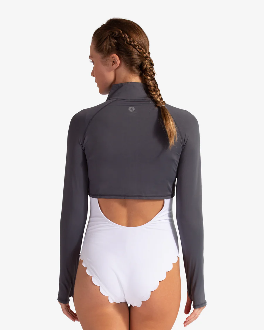 CARBON WOMEN'S FULL ZIP CROP TOP