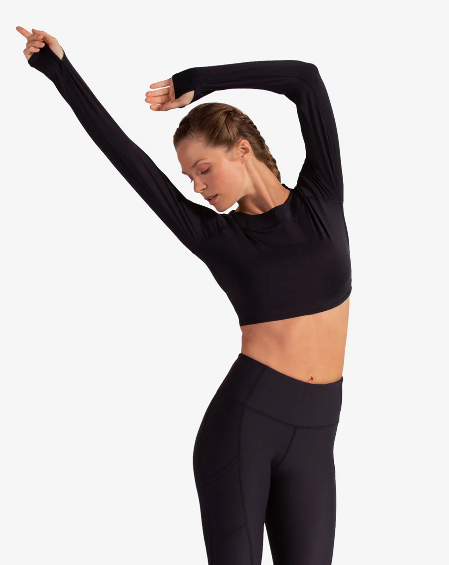 BLACK WOMEN'S CROP TOP