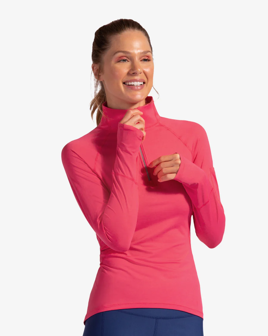 WATERMELON WOMEN'S MOCK ZIP TOP