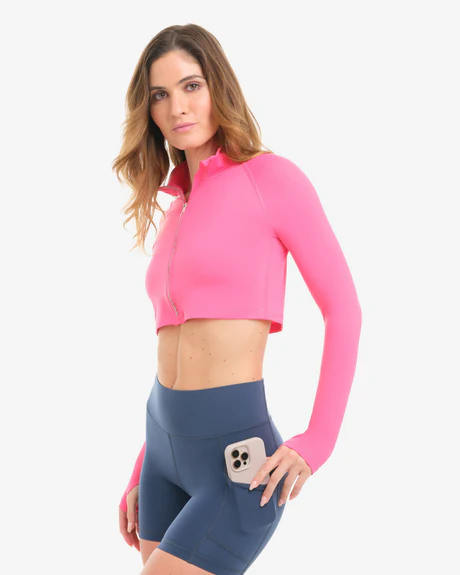 WATERMELON WOMEN'S FULL ZIP CROP TOP