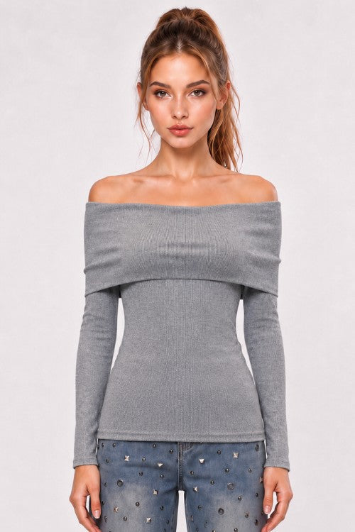 Fold Over Off-Shoulder Top