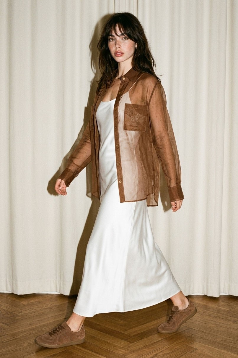 Brown Sheer Top
