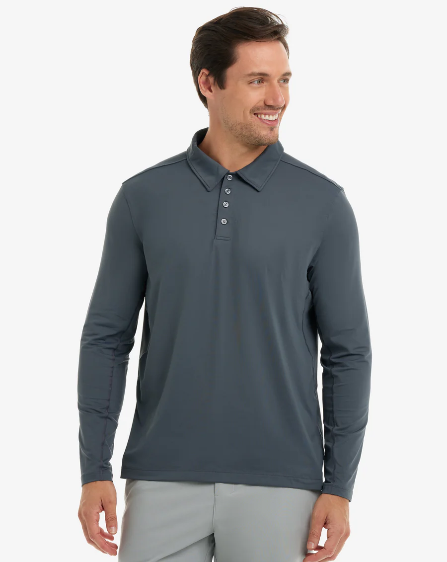 SMOKE MEN'S LONG SLEEVE COLLARED SHIRT