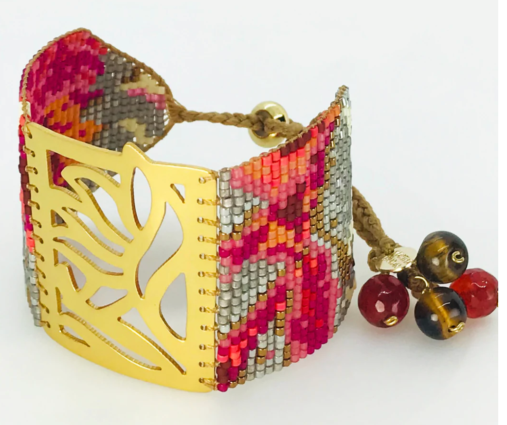 Vibrant Red Amazonas Large 18 kt Gold