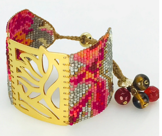 Vibrant Red Amazonas Large 18 kt Gold